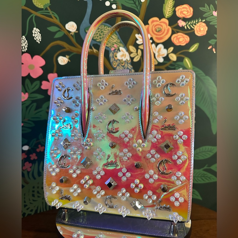 Christian Louboutin Paloma Studded Holographic Leather Bag Medium 🦄